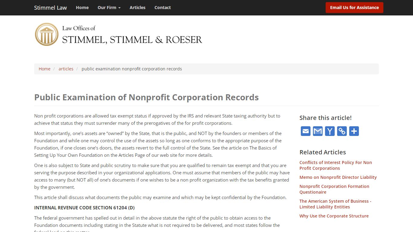 Public Examination of Nonprofit Corporation Records